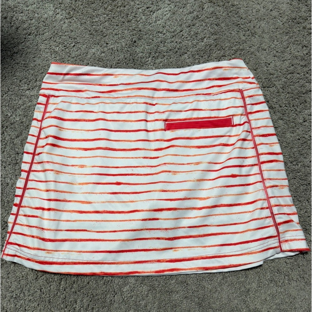 Coral Bay Golf Skort Womens S White Orange Striped Active - Picture 3 of 6